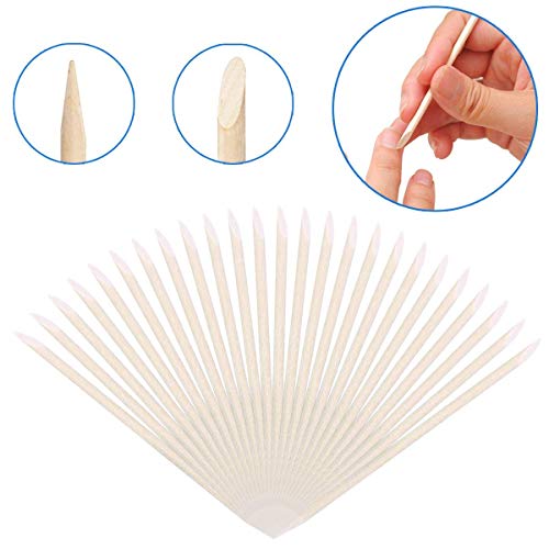 300 Count Orange Wood Stick 4.5 inch Cuticle Pusher Remover Nail Art Manicure...