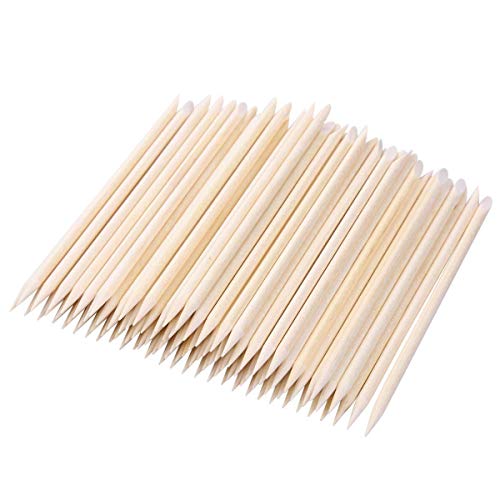 300 Count Orange Wood Stick 4.5 inch Cuticle Pusher Remover Nail Art Manicure...
