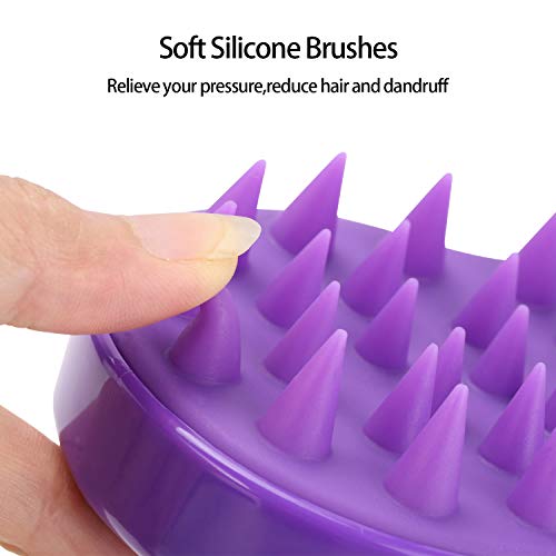 4 Pieces Silicone Hair Scalp Massager Shampoo Brush Shower Scalp Cleansing Br...