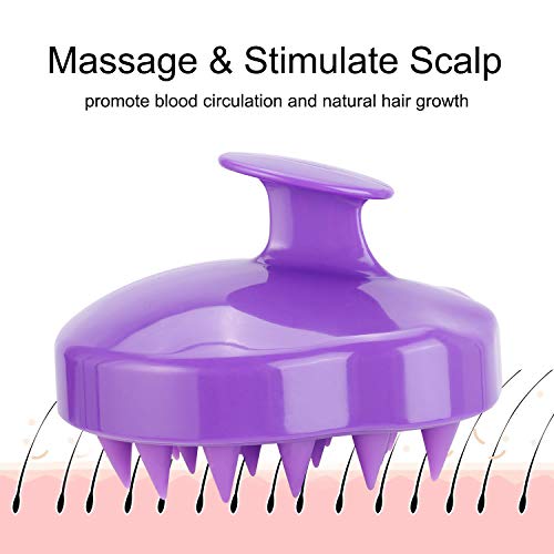 4 Pieces Silicone Hair Scalp Massager Shampoo Brush Shower Scalp Cleansing Br...