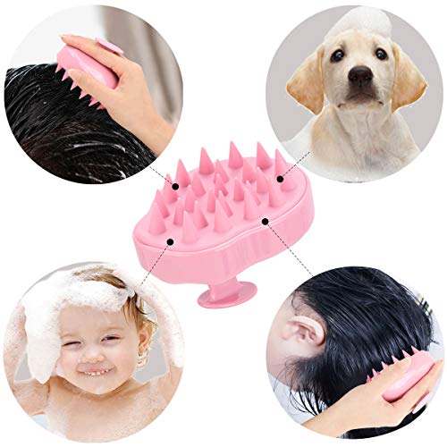 4 Pieces Silicone Hair Scalp Massager Shampoo Brush Shower Scalp Cleansing Br...