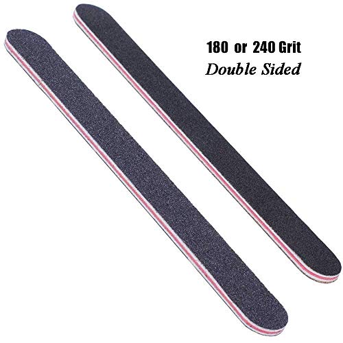 BTYMS 25Pcs 180/240 Grit Nail Files for Acrylic Nails Professional Coarse Emo...