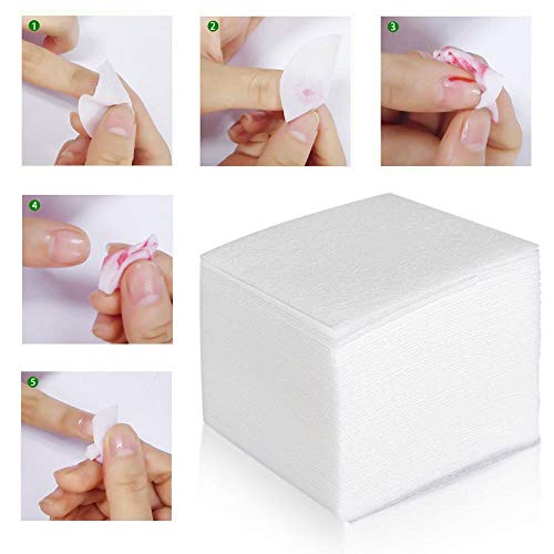 BTYMS 650 Pcs Lint Free Nail Wipes Gel Nail Polish Remover Pads Nail Cotton P...