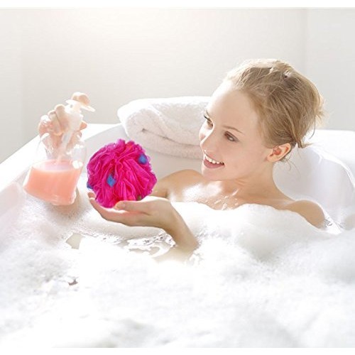 Premium Mesh Poufs (65g/pcs) Bath Sponges Shower Loofahs Exfoliating Mesh Puf...