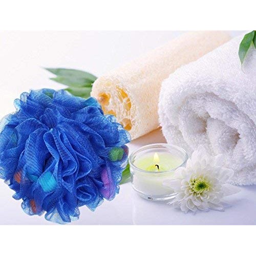 Premium Mesh Poufs (65g/pcs) Bath Sponges Shower Loofahs Exfoliating Mesh Puf...