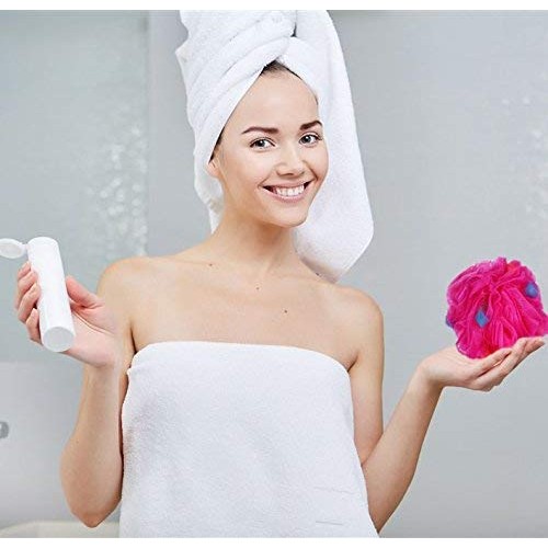 Premium Mesh Poufs (65g/pcs) Bath Sponges Shower Loofahs Exfoliating Mesh Puf...