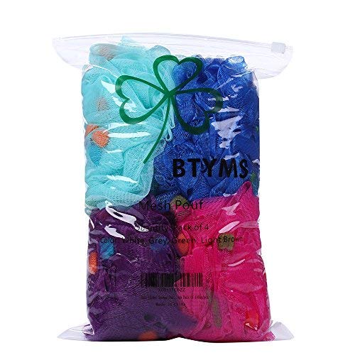 Premium Mesh Poufs (65g/pcs) Bath Sponges Shower Loofahs Exfoliating Mesh Puf...