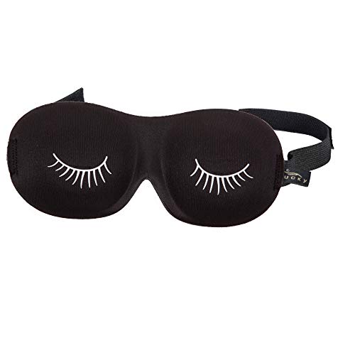 Bucky Ultralight Comfortable Contoured Travel and Sleep Eye Mask, Black Eyela...