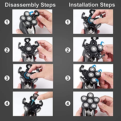 Electric Razor for Men, 5-in-1 Head Shavers for Bald Men Wet and Dry, Mens Gr...