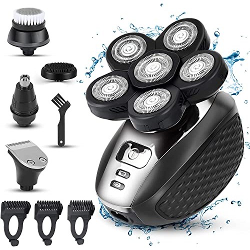 Electric Razor for Men, 5-in-1 Head Shavers for Bald Men Wet and Dry, Mens Gr...