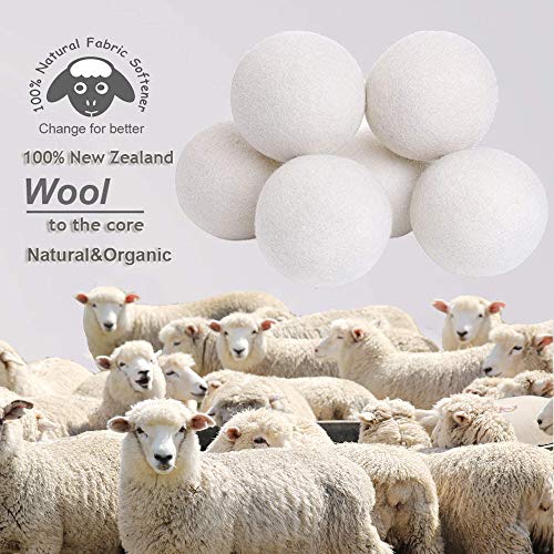 Budieggs Wool Dryer Balls Organic XL 6-Pack, 100% New Zealand Chemical Free F...