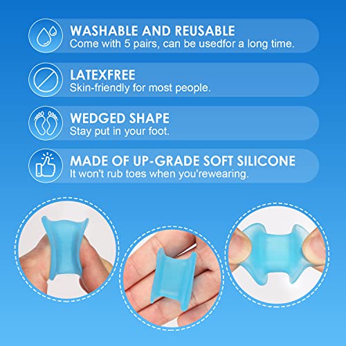 Bukihome 16 Packs Toe Separators for Overlapping Toes Women Gel Silicone Toe ...