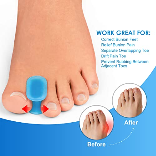 Bukihome 16 Packs Toe Separators for Overlapping Toes Women Gel Silicone Toe ...