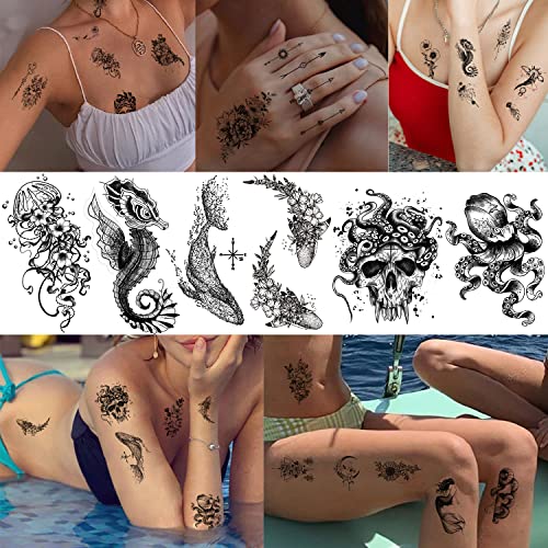60 Sheets Temporary Tattoos For Kids Adults Men And Women,Tiny Fake Tattoos S...