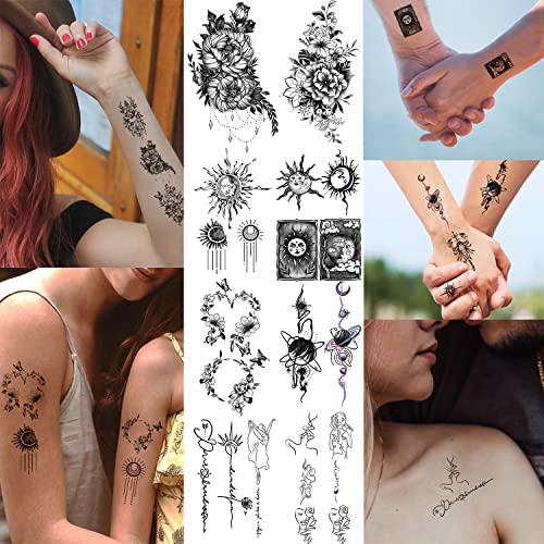 60 Sheets Temporary Tattoos For Kids Adults Men And Women,Tiny Fake Tattoos S...