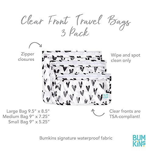 Bumkins TSA Approved Toiletry Bag, Travel Bag, Quart Zip Pouch, Clear Sided, ...