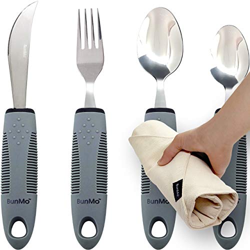 BunMo Adaptive Utensils for Elderly/Arthritis/Weak Hand Grip & Handicapped - ...