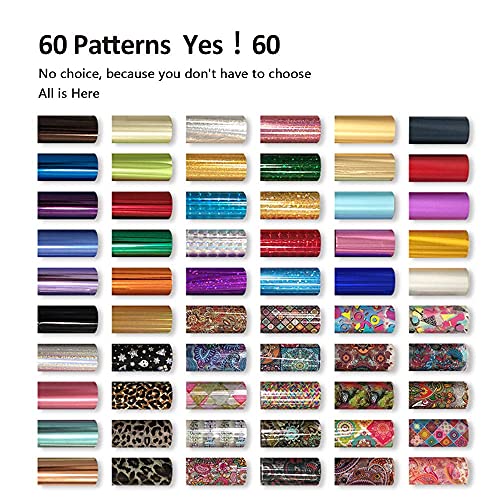 BURANO Nail Art Foil Glue Gel, 15ML 2 Bottles with 60PCS Foils Sticker, Nails...