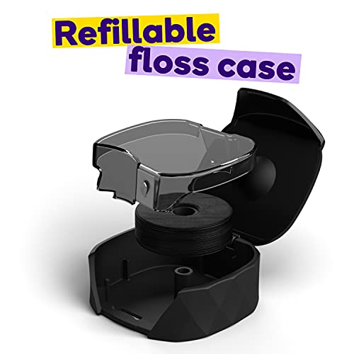 Burst Refillable Dental Floss Set with Mint Eucalyptus Aroma, Charcoal Coatin...