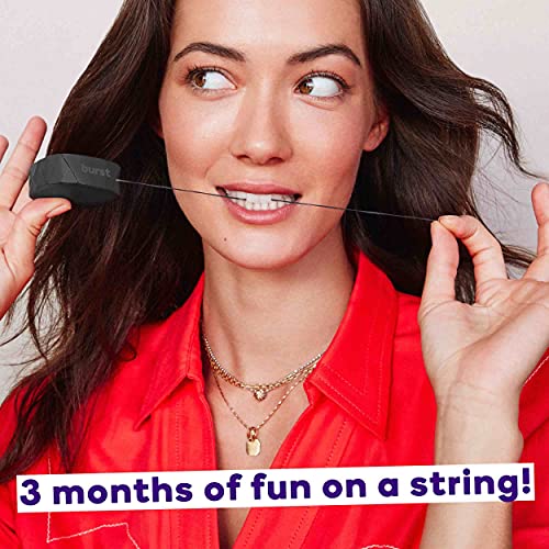 Burst Refillable Dental Floss Set with Mint Eucalyptus Aroma, Charcoal Coatin...