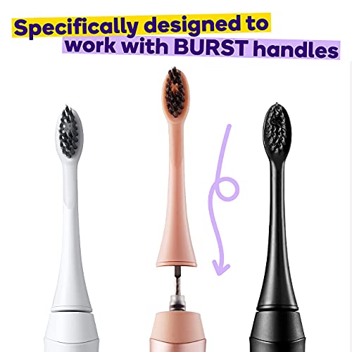 BURST Replacement Electric Toothbrush Heads for BURST Sonic Toothbrush, Charc...