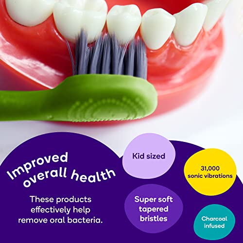 CoComelon x BURSTkids Sonic Toothbrush with Soft Charcoal-Black Bristles, Sma...