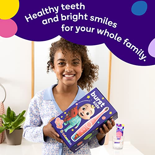 CoComelon x BURSTkids Sonic Toothbrush with Soft Charcoal-Black Bristles, Sma...
