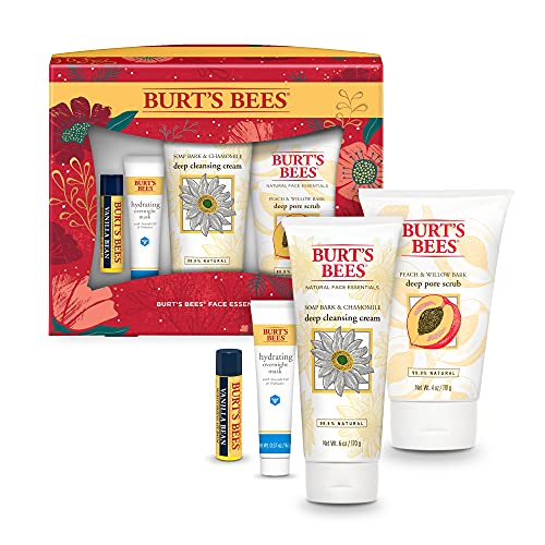 Burt’s Bees Holiday Gift, 4 Face Care Stocking Stuffer Products, Skin Care Es...