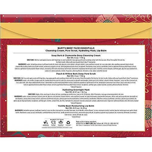 Burt’s Bees Holiday Gift, 4 Face Care Stocking Stuffer Products, Skin Care Es...