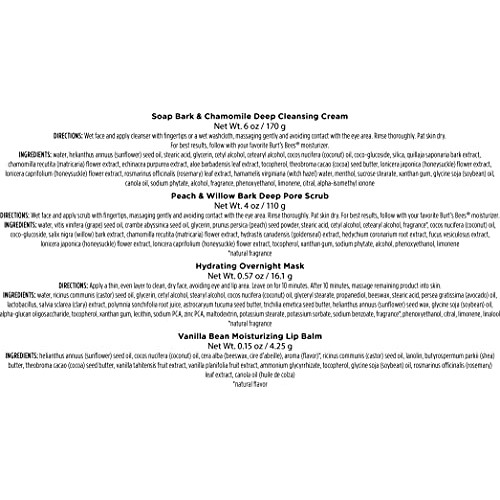 Burt’s Bees Holiday Gift, 4 Face Care Stocking Stuffer Products, Skin Care Es...