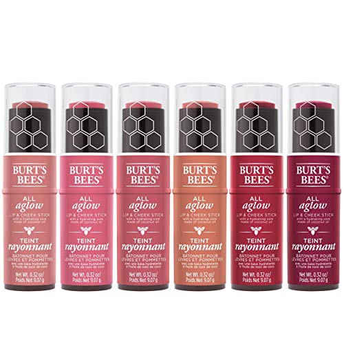Burts Bees 100% Natural All Aglow Lip & Cheek Stick, Dahlia Dew - 1 Tube