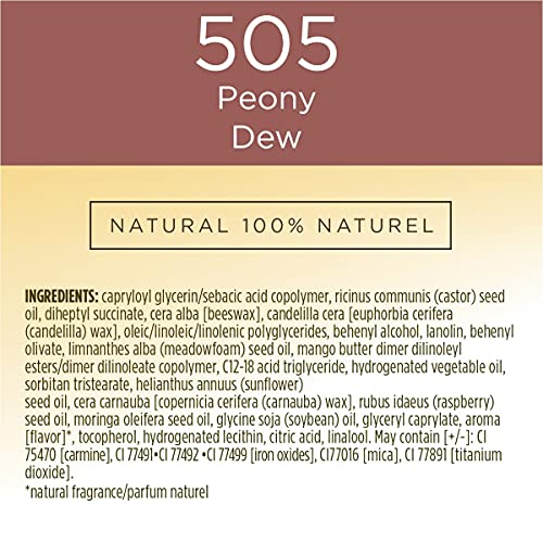 Burts Bees 100% Natural Glossy Lipstick, Peony Dew - 1 Tube