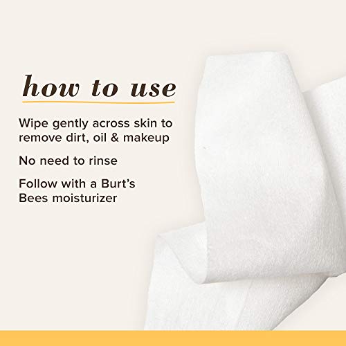 Burt's Bees 3 In 1 Micellar Facial Cleanser Towelettes and Makeup Remover Wip...