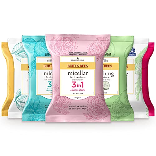 Burt's Bees 3 In 1 Micellar Facial Cleanser Towelettes and Makeup Remover Wip...