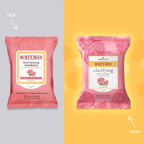 Burts Bees Clarifying Facial Cleanser Towelettes and Makeup Remover Wipes wit...