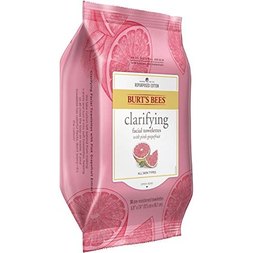 Burts Bees Clarifying Facial Cleanser Towelettes and Makeup Remover Wipes wit...