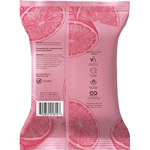 Burts Bees Clarifying Facial Cleanser Towelettes and Makeup Remover Wipes wit...