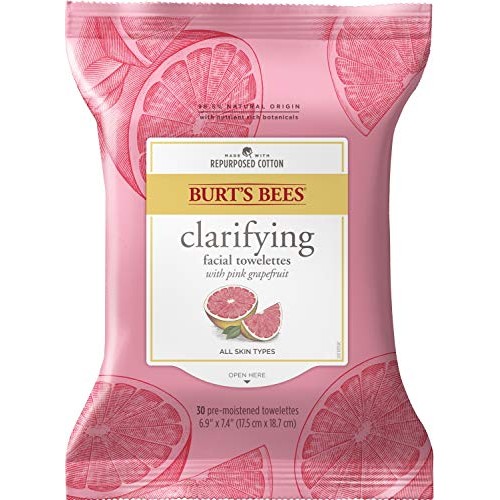 Burts Bees Clarifying Facial Cleanser Towelettes and Makeup Remover Wipes wit...