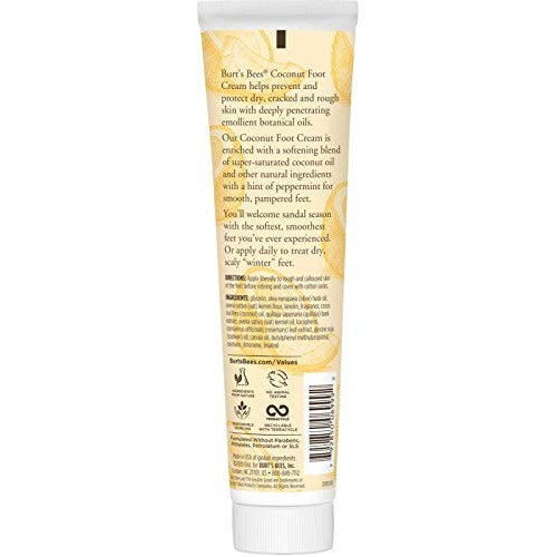Burt's Bees Coconut Oil Foot Cream, Package May Vary, 4.3 Oz
