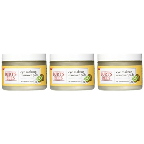 Burt's Bees Eye Makeup Remover Pads, 35 Count, Pack of 3