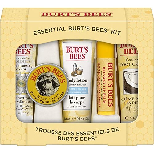 Burt's Bees Gift Set, 5 Essential Prodcuts, Deep Cleansing Cream, Hand Salve,...