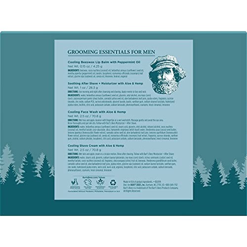 Burt's Bees Grooming Essentials For Men with Cooling Face Wash Cooling Shave ...