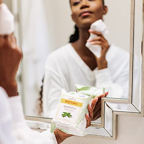 Burt's Bees Sensitive Facial Cleansing Towelettes with Cotton Extract for Sen...