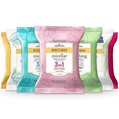 Burt's Bees Sensitive Facial Cleansing Towelettes with Cotton Extract for Sen...