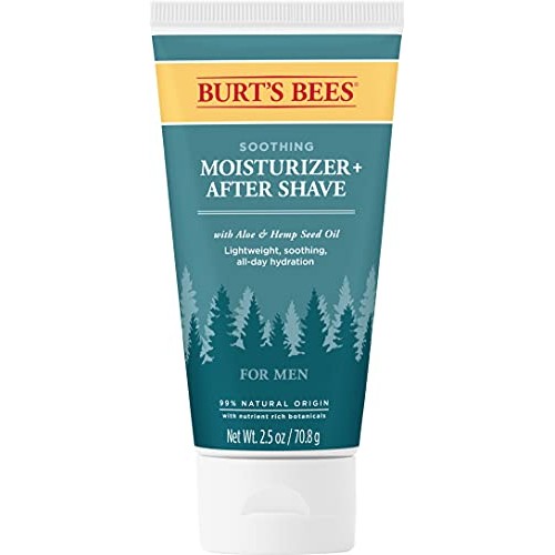 Burt's Bees Soothing Moisturizer + After Shave with Aloe & Hemp for Men, Whit...