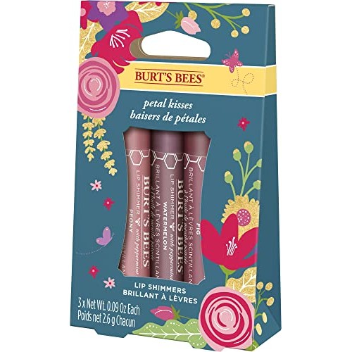 Easter Basket Stuffers, Burt's Bees Gift for Spring, 3 Moisturizing Lip Shimm...