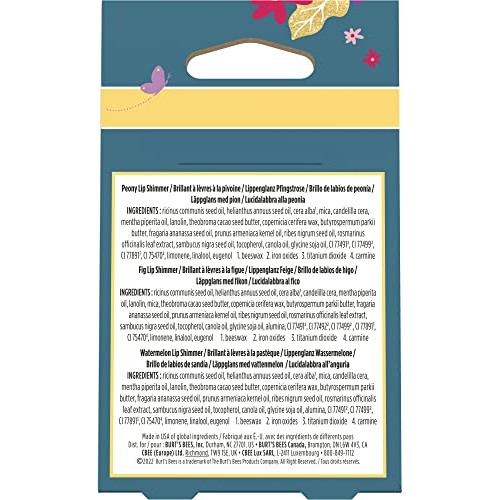 Easter Basket Stuffers, Burt's Bees Gift for Spring, 3 Moisturizing Lip Shimm...