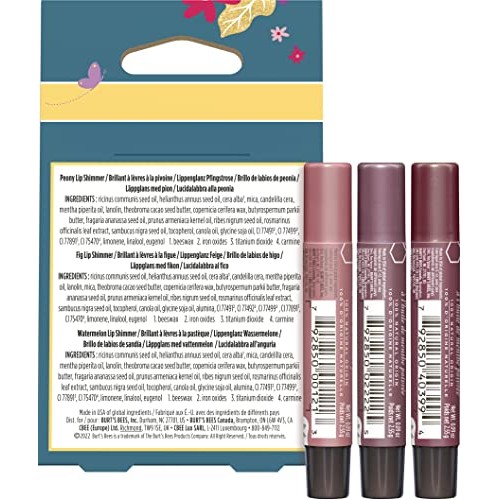 Easter Basket Stuffers, Burt's Bees Gift for Spring, 3 Moisturizing Lip Shimm...