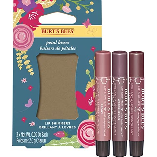 Easter Basket Stuffers, Burt's Bees Gift for Spring, 3 Moisturizing Lip Shimm...