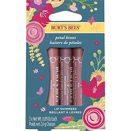 Easter Basket Stuffers, Burt's Bees Gift for Spring, 3 Moisturizing Lip Shimm...